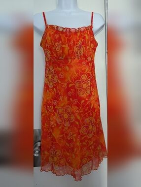 Vibrant Floral Pretty Spring Dress Sz. Small